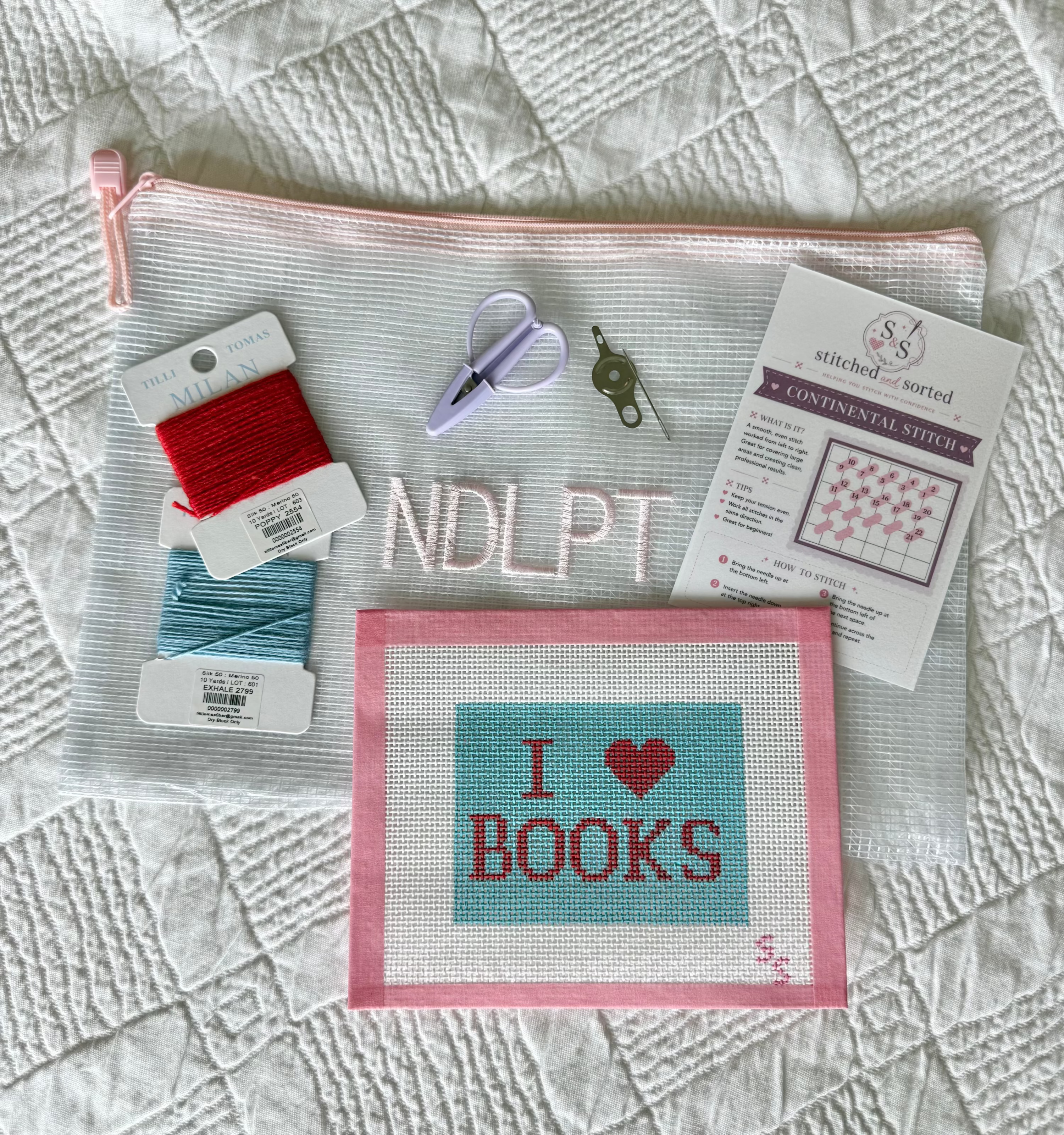 Needlepoint 101 Class at Mockingbird Books Katy - 8/10